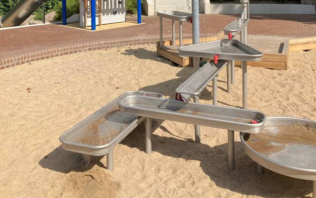 Der neu eröffnete Wasserspielplatz im Südpark.