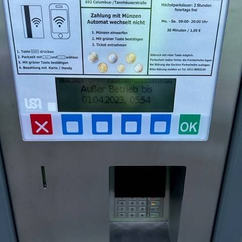 Parkscheinautomat aus der Nähe