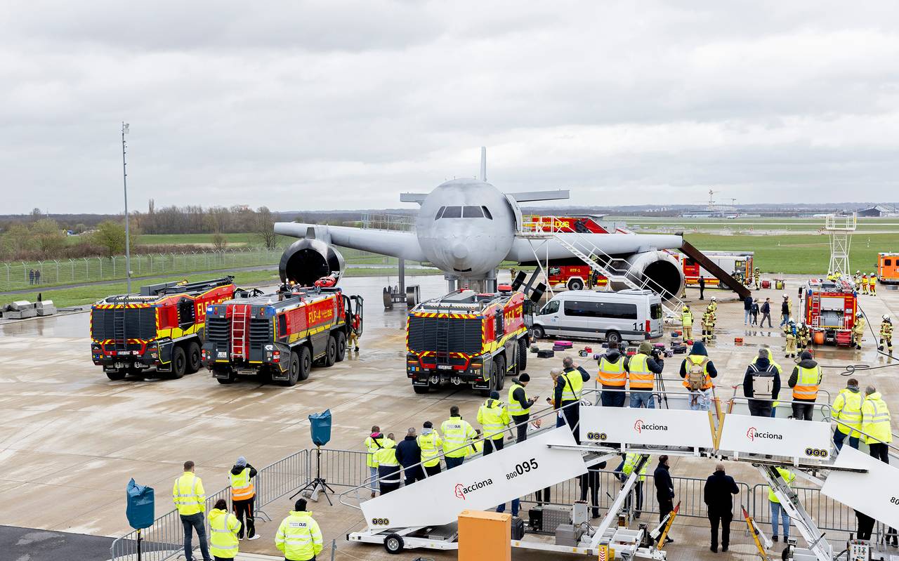 Ein Übung am Düsseldorfer Flughafen