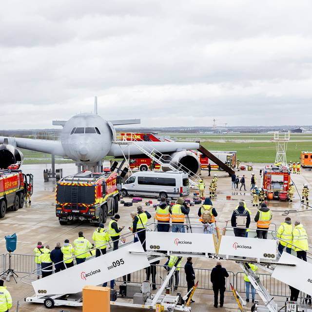 Ein Übung am Düsseldorfer Flughafen