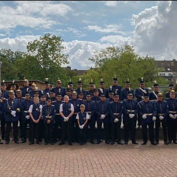 Ein Gruppenbild der Gesellschaft Artillerie Corps Oberbilk.