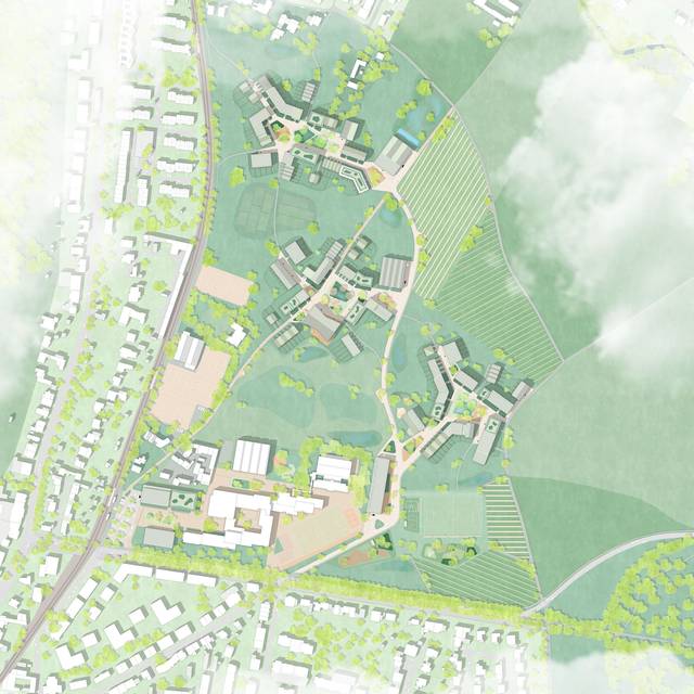 Die Planung des großen neuen Gebietes mit 550 Wohnungen, zwei großen Schulen und Sportanlagen sorgt seit Beginn für Kritik aus der Bürgerschaft - aktuell sind dort Wiesen und Felder.