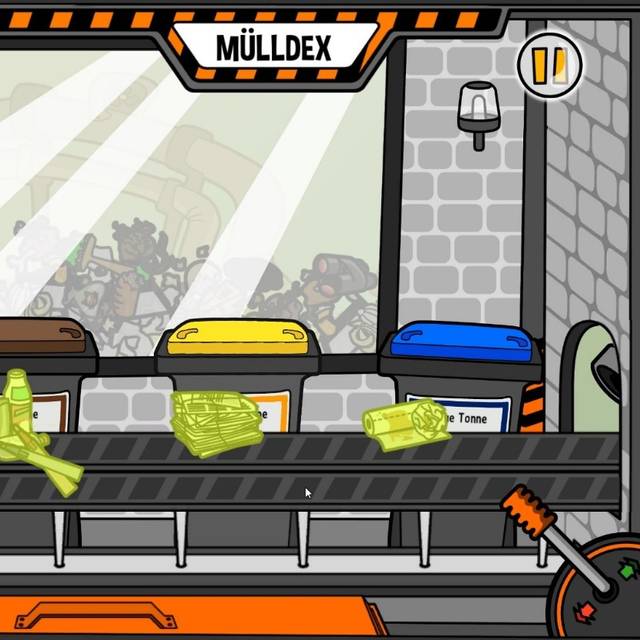 App-Screenshot aus dem Spiel "Müll-AG".