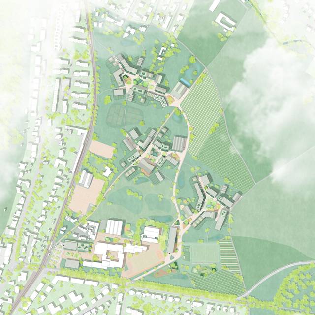 Die Planung des großen neuen Gebietes mit 550 Wohnungen, zwei großen Schulen und Sportanlagen sorgt seit Beginn für Kritik aus der Bürgerschaft - aktuell sind dort Wiesen und Felder.