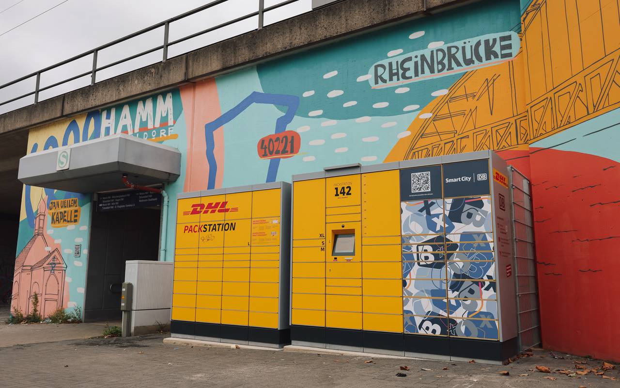 Die neue Mobilitätsstation Hamm. Dort gibt es auch eine neue DHL-Paket-Abholstation.