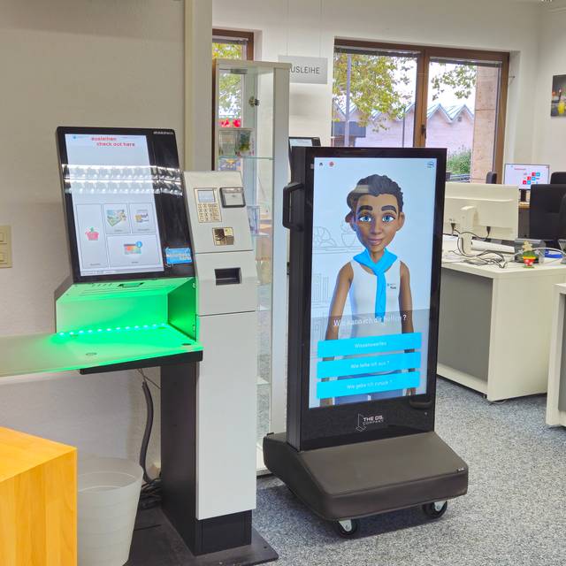 Ein KI-Automat in der Stadtteilbücherei in Unterbach.