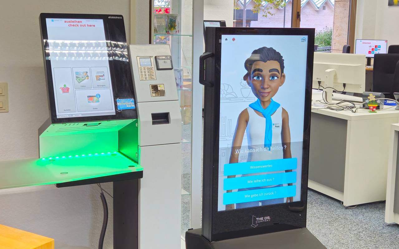 Ein KI-Automat in der Stadtteilbücherei in Unterbach.