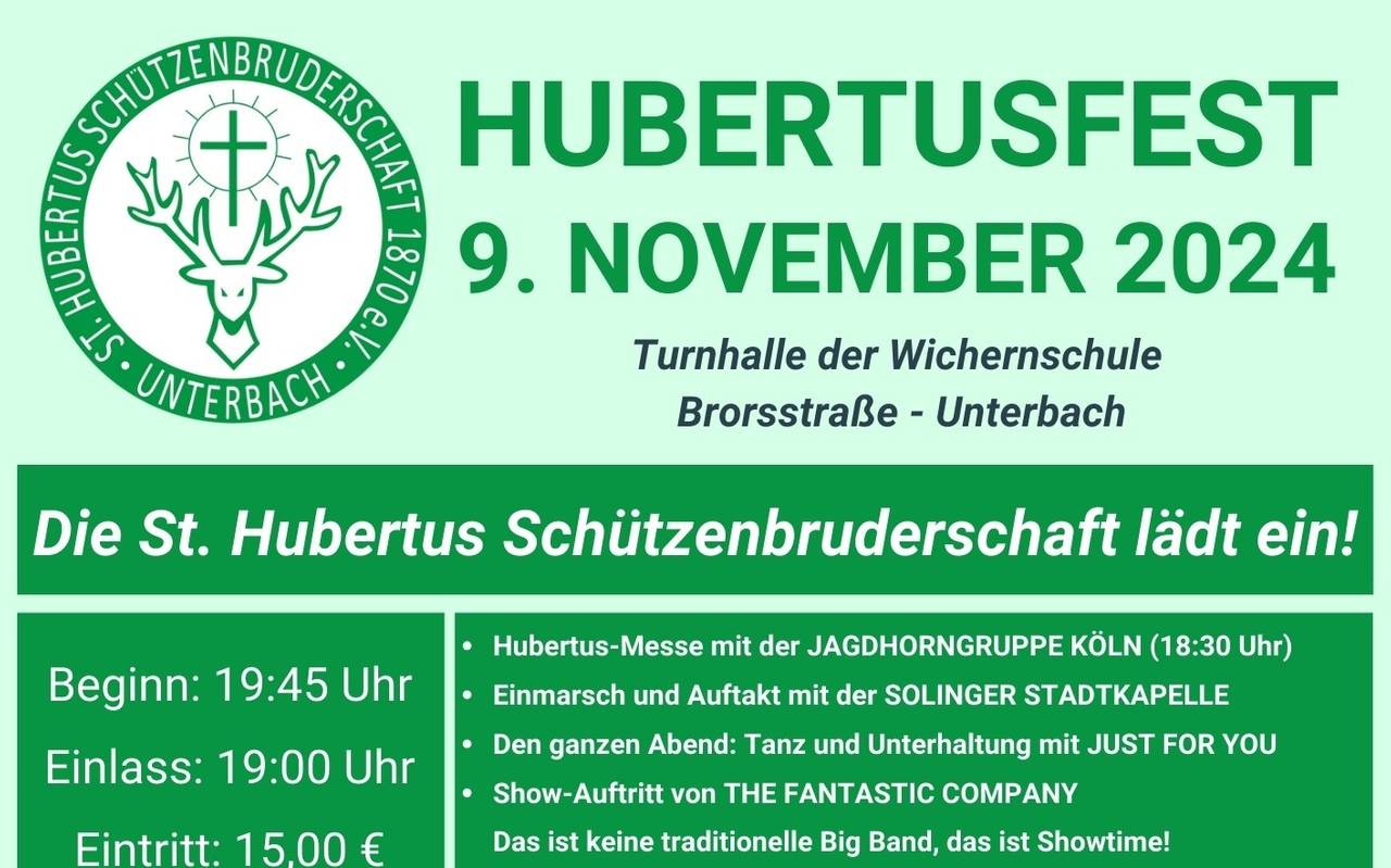 Infoplakat der St. Hubertus Schützenbruderschaft Unterbach.