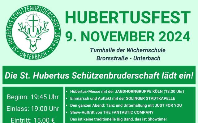 Infoplakat der St. Hubertus Schützenbruderschaft Unterbach.