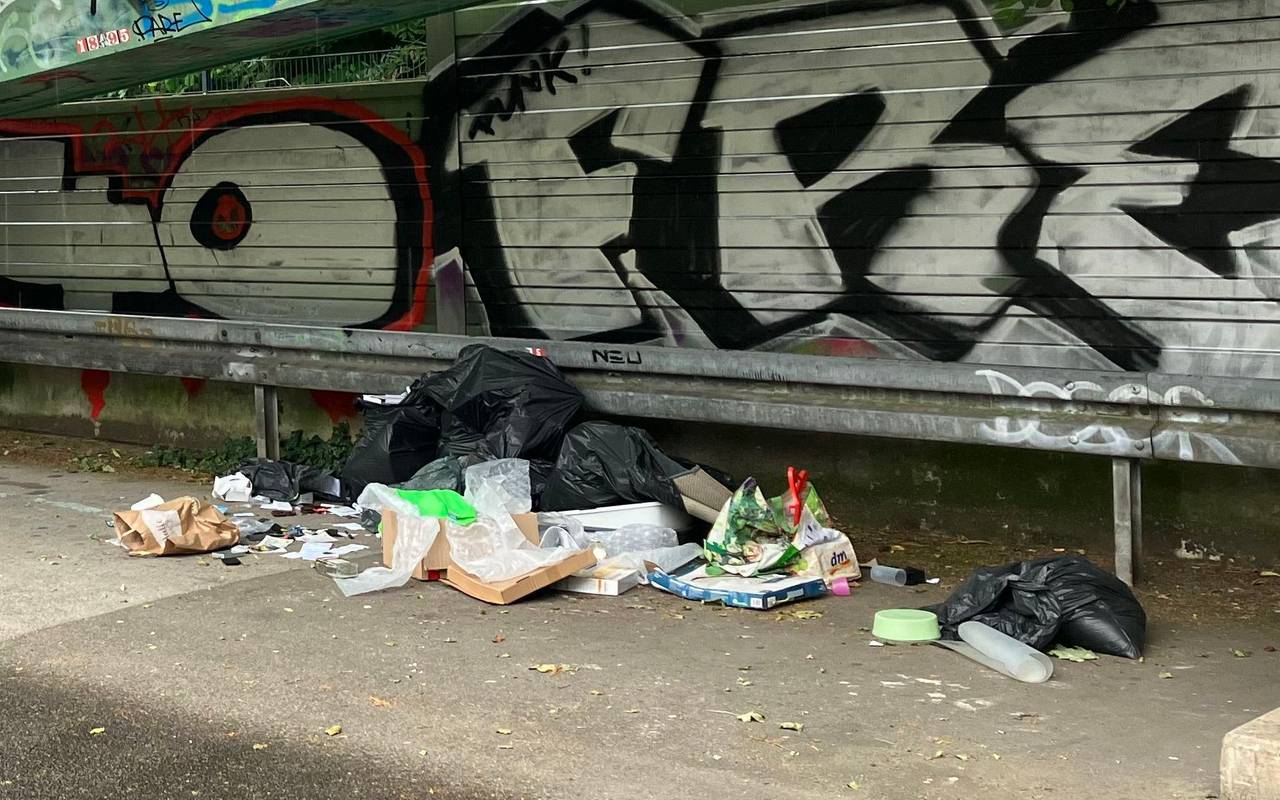 Illegale Müllentsorgung in Düsseldorf-Rath auf der Herdecker Straße. Mülldetektive haben diesen Fall geklärt.