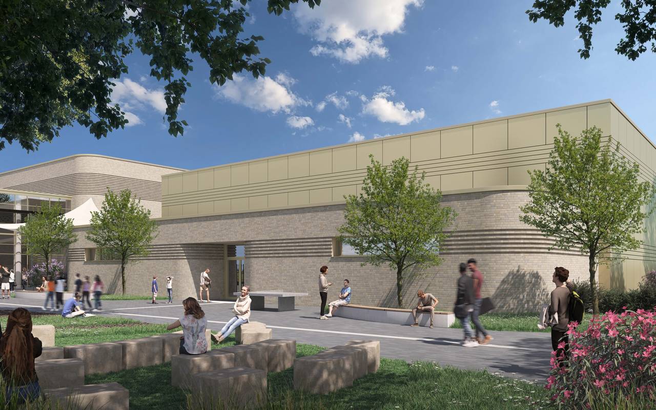 Ein Entwurf für den Bau einer Einfeldsporthalle an der Theodor-Litt-Realschule.