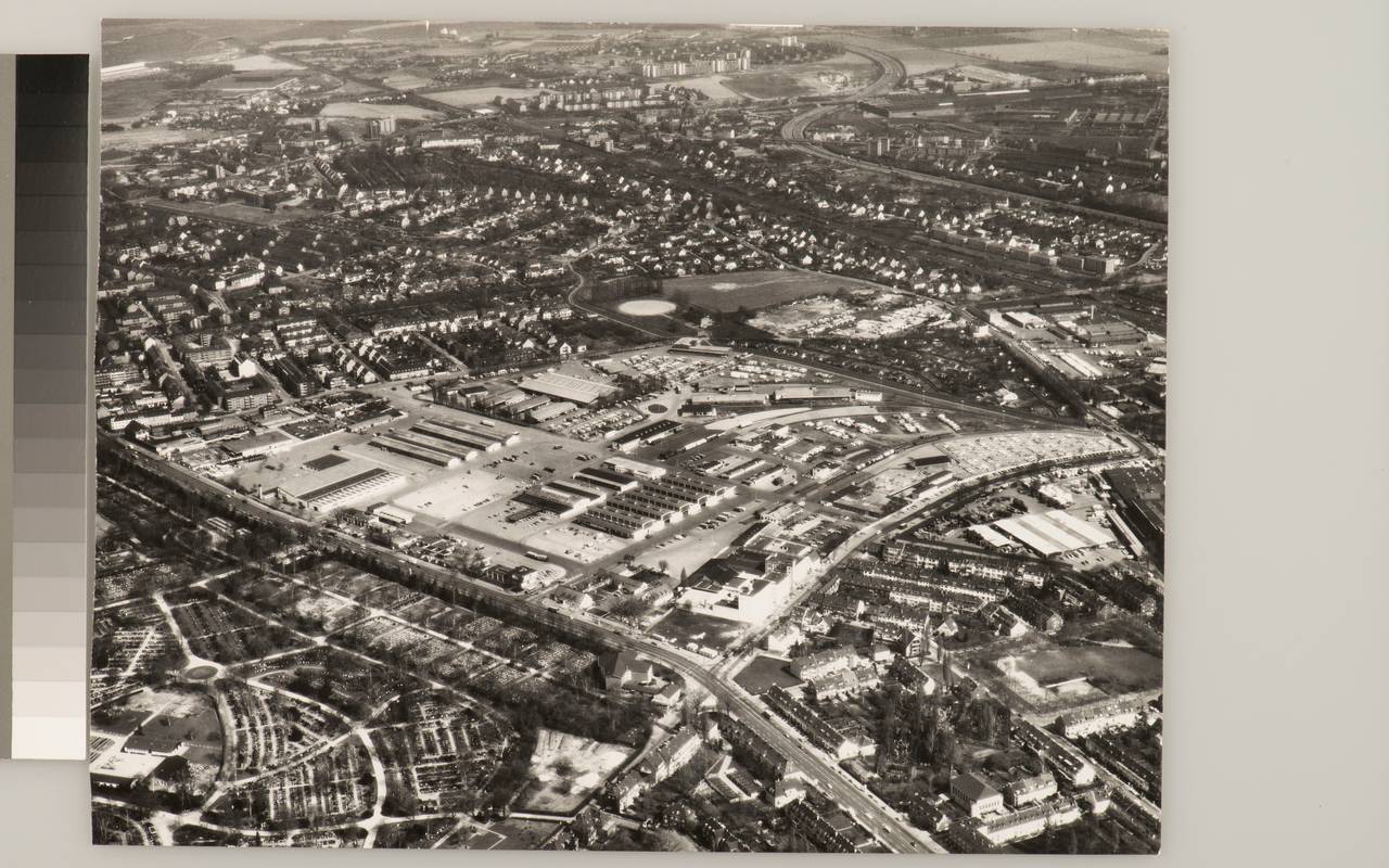 Luftbildaufnahme vom Düsseldorfer Großmarkt aus dem Jahr 1979