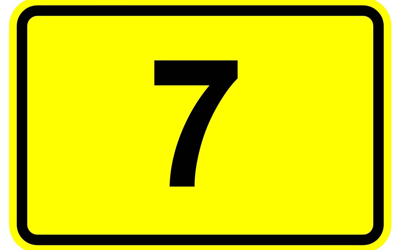 Ein gelbes Schild, das auf die Bundesstraße 7 hinweist. In dieser Meldung geht es konkret um den Abschnitt "Bergische Landstraße".