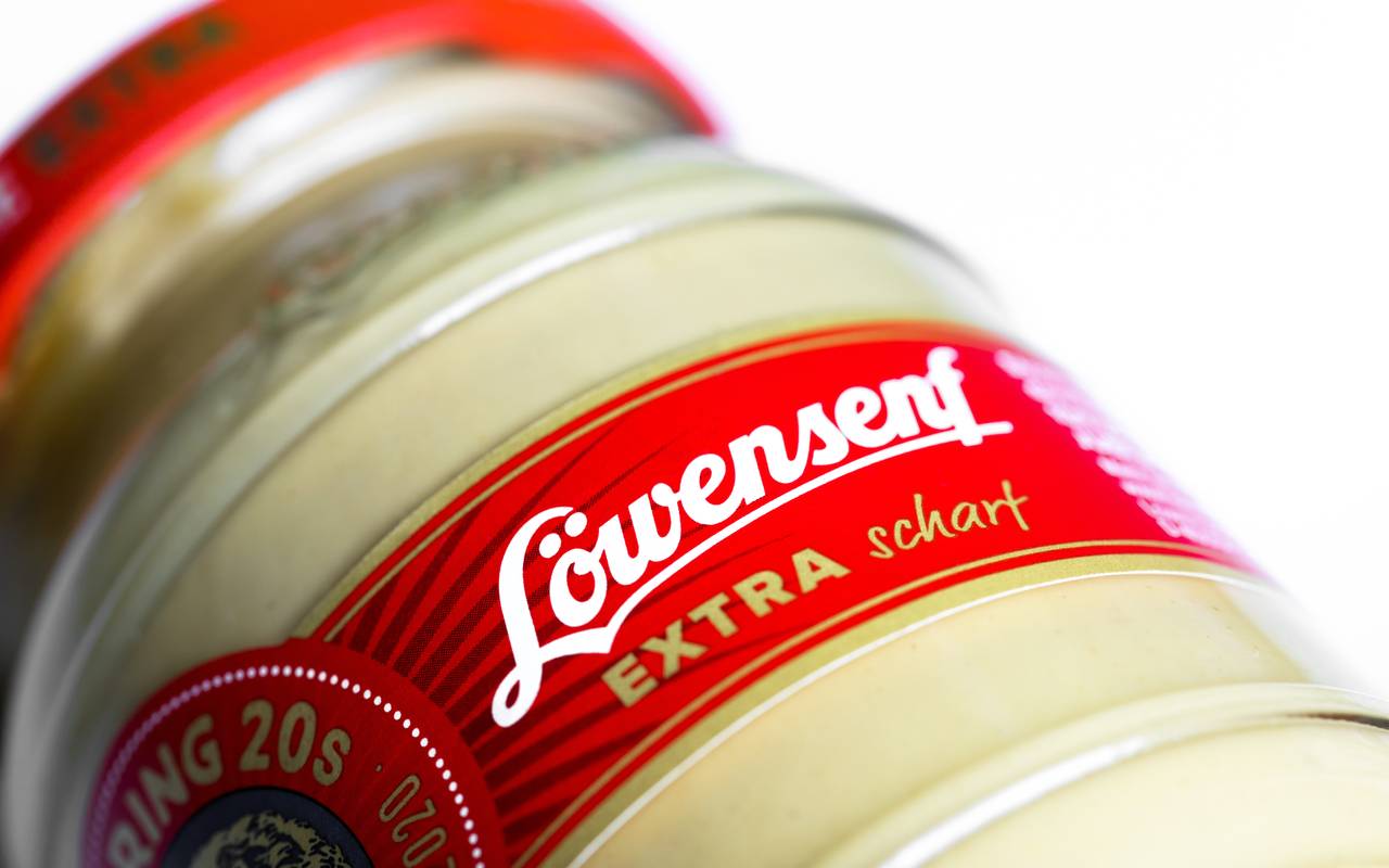 Logo der deutschen Löwensenf-Senffirma.