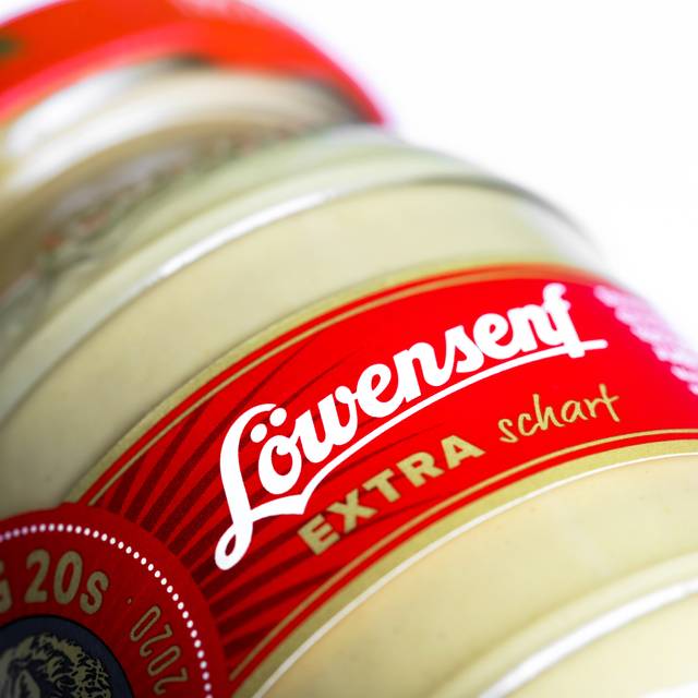 Logo der deutschen Löwensenf-Senffirma.