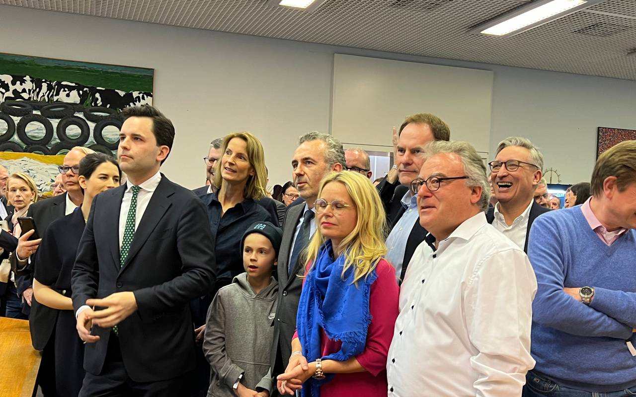Politiker der CDU am Abend der Bundestagswahl im Rathaus.