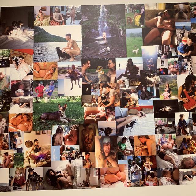 Eine Collage, die in der Ausstellung Mama gezeigt wird.