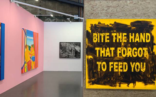 Ein paar Ausstellungsstücke auf der Art Düsseldorf auf dem Areal Böhler in Heerdt.