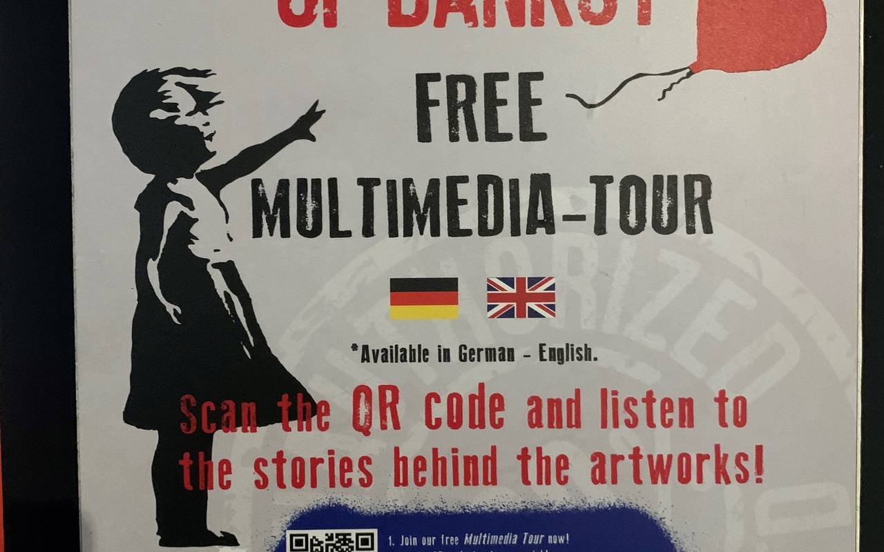 Ein Plakat zur Ausstellung "the World of Banksy"