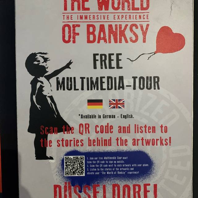 Ein Plakat zur Ausstellung "the World of Banksy"