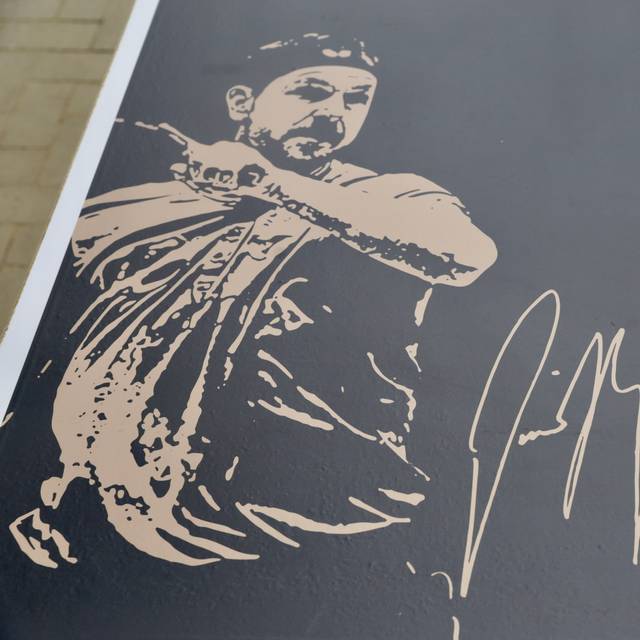 Die neue Timo Boll-Tischtennisplatte im Hofgarten.