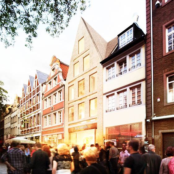 Animation des neuen Stammhauses der Hausbrauerei "Zum Schlüssel" in der Altstadt, Bolkerstraße