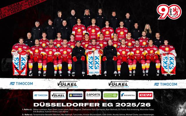 Das offizielle Mannschaftsfoto der Düsseldorfer EG (DEG).