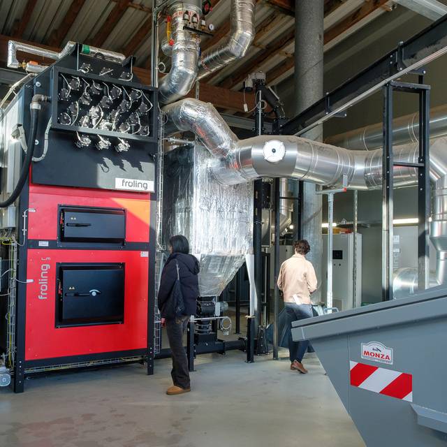 Ein Blick auf die neue Biomasseanlage im Düsseldorfer Hauptbetriebshof.