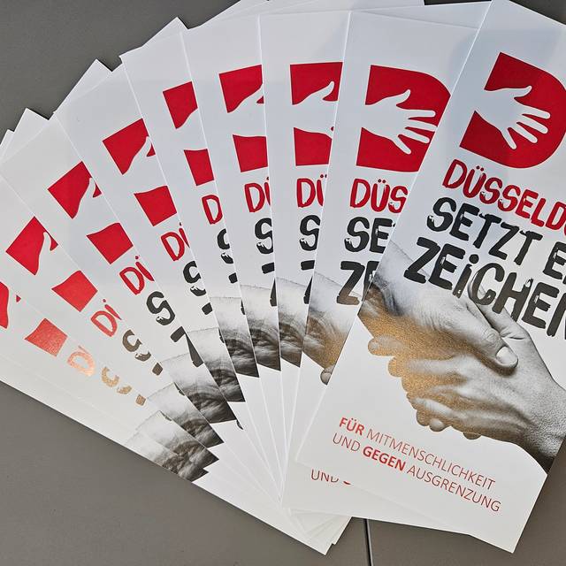 Flyer der Bürgerstiftung und der Aktion Düsseldorf setzt ein Zeichen
