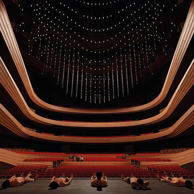 Das Architekturbüro "Snøhetta Oslo AS" aus Oslo wurde mit seinem Entwurf vom Preisgericht des Generalplanungswettbewerbs "Opernhaus der Zukunft" als Erstplatzierter gekürt. Hier: Pläne für den Gro´ßen Saal.