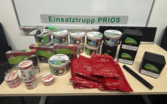 Sichergestellte Gegenstände (u.a. Tabak)