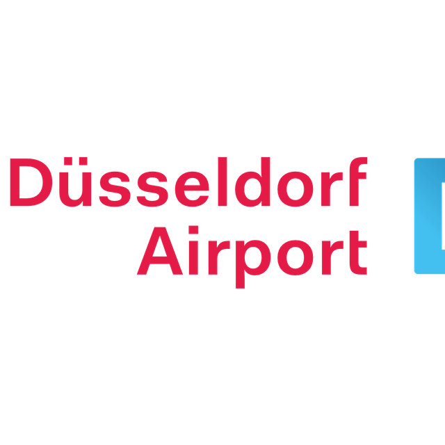 Das Logo des Düsseldorfer Flughafens in Lohausen.