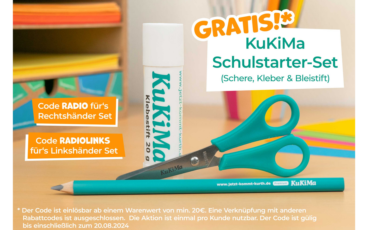 Schulstarter-Set (Bleistift, Schere und Klebestift) von "Jetzt kommt Kurth"