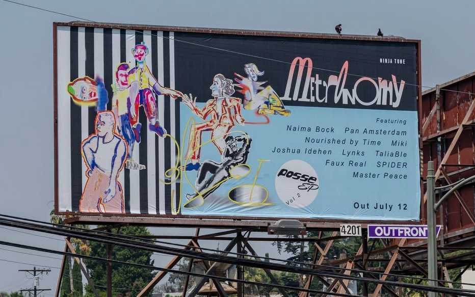 Werbeplakat für die aktuelle Metronomy-EP in Los Angeles