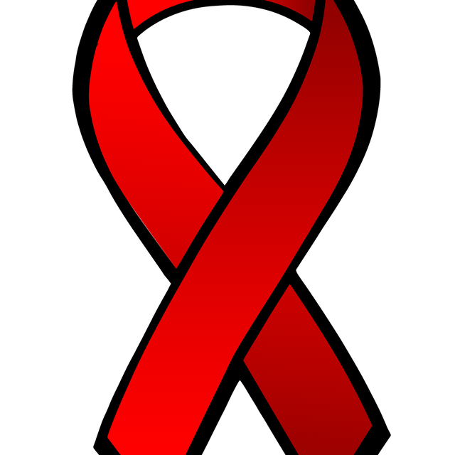 Eine rote Aidsschleife