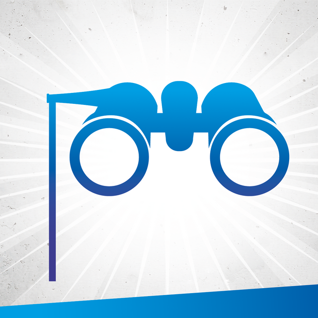 Ein Fernglas bzw. Opernglas. Dieses Symbolbild ist im typischen Antenne-Blau gehalten.
