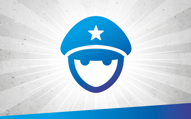 Ein Polizist mit blauer Mütze auf grauem Grund. Dies ist ein Symbolbild für die Homepage von Antenne Düsseldorf.