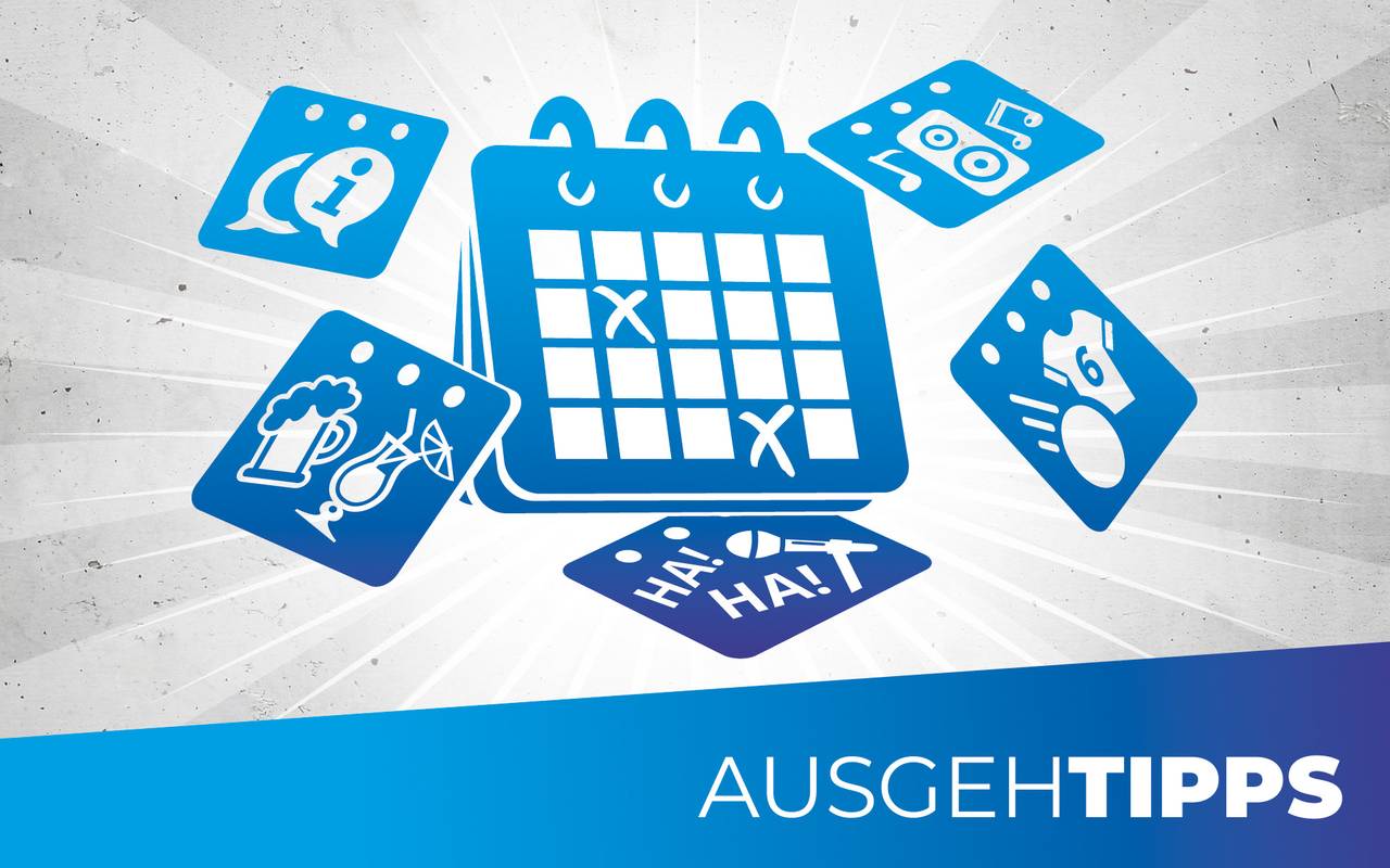 Eine Info-Grafik zu den Ausgehtipps von Antenne Düsseldorf.