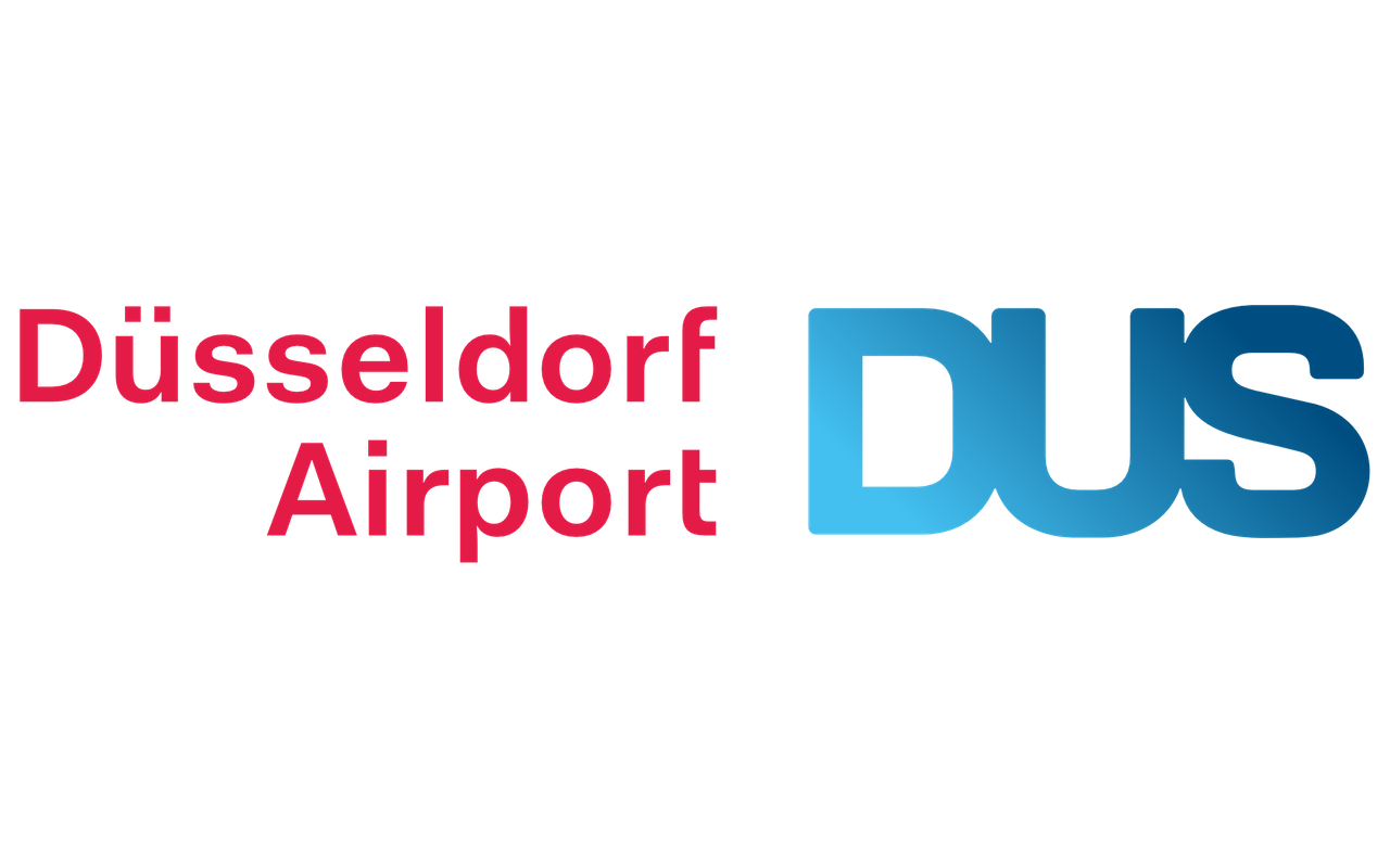 Das Logo des Düsseldorfer Flughafens in Lohausen.