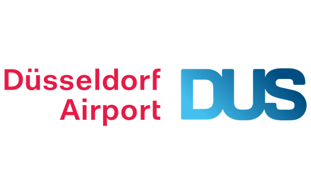 Das Logo des Düsseldorfer Flughafens in Lohausen.