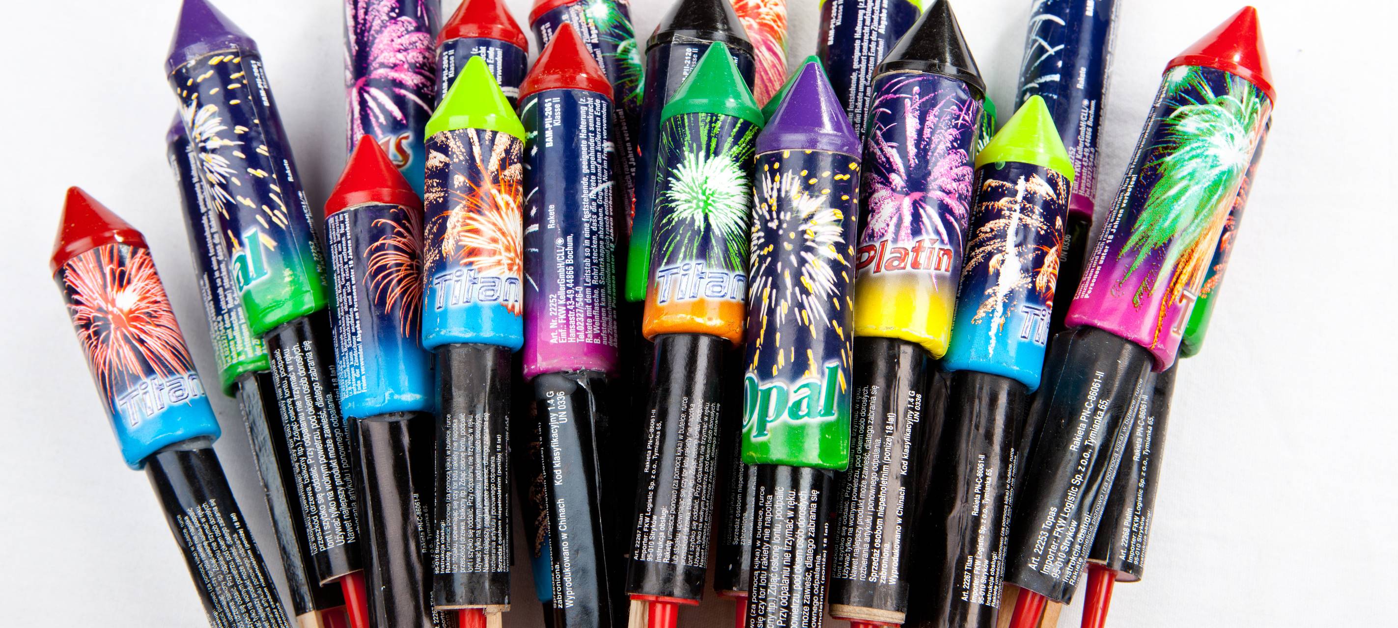 Silvesterraketen mit bunten Bildern