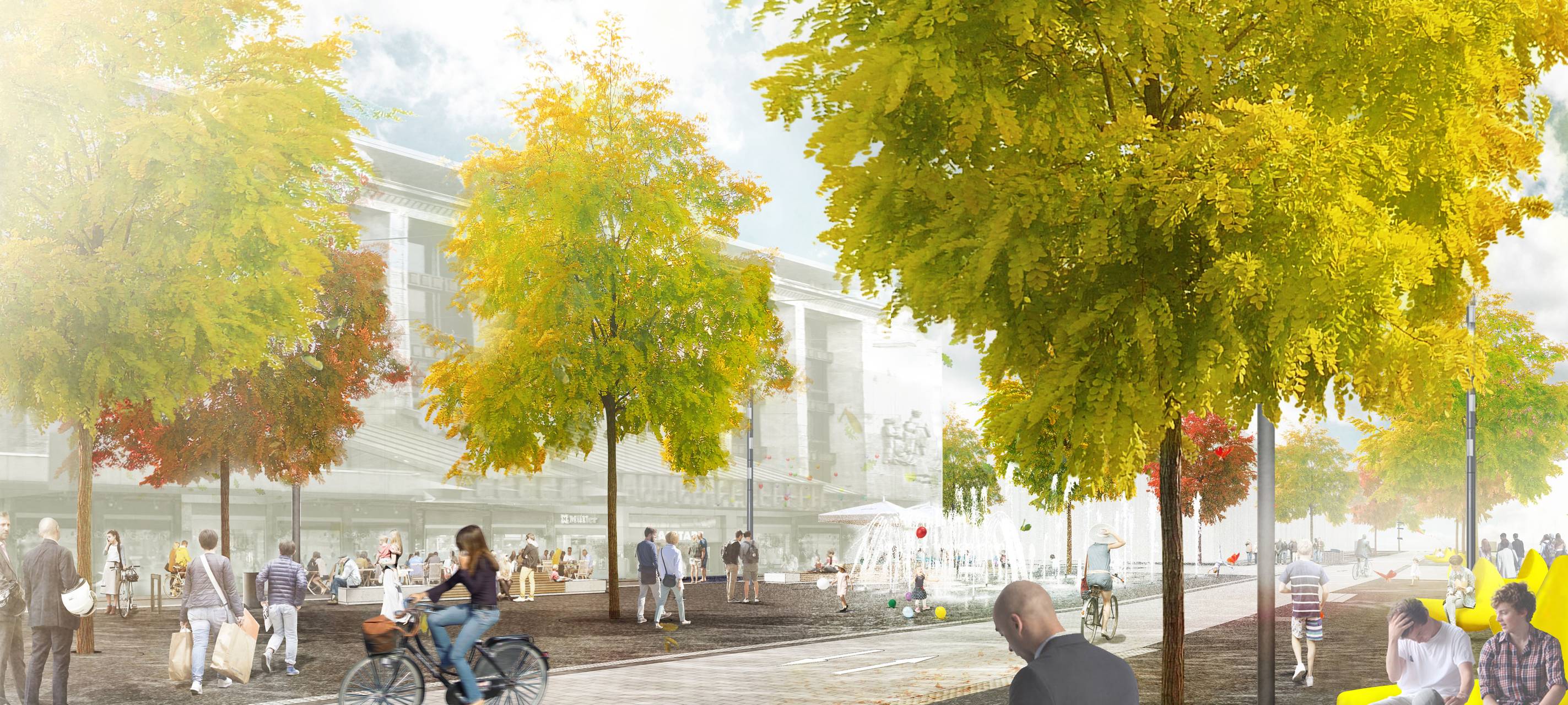 Umbau der Düsseldorfer Schadowstraße kommt voran