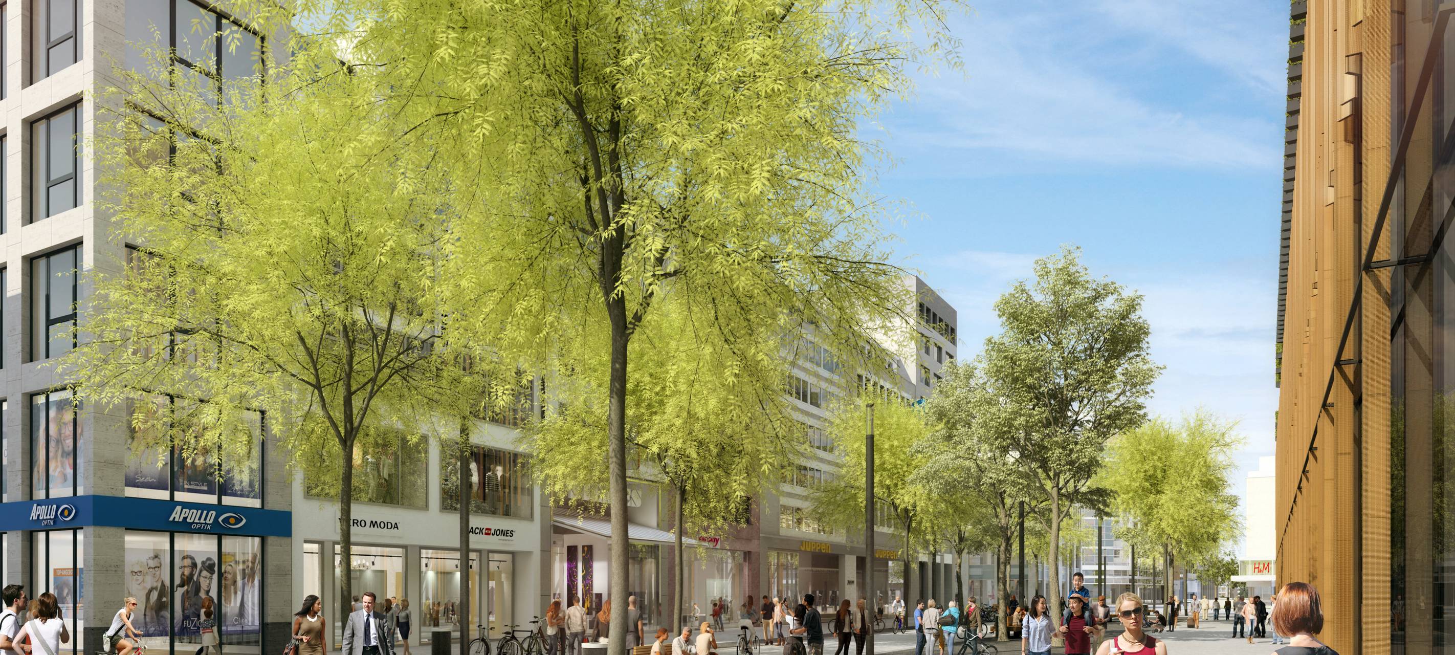 Umbau der Düsseldorfer Schadowstraße kommt voran