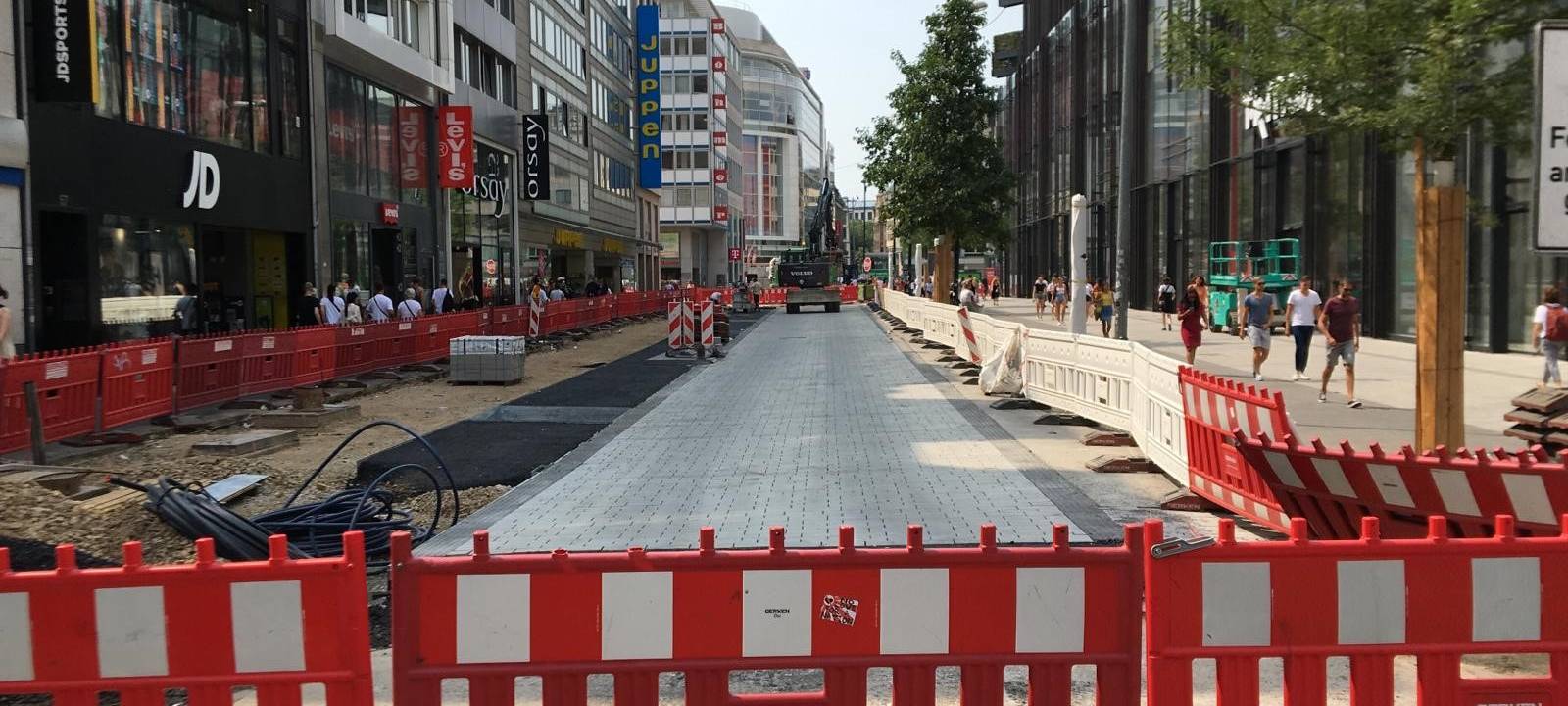 Umbau der Düsseldorfer Schadowstraße kommt voran