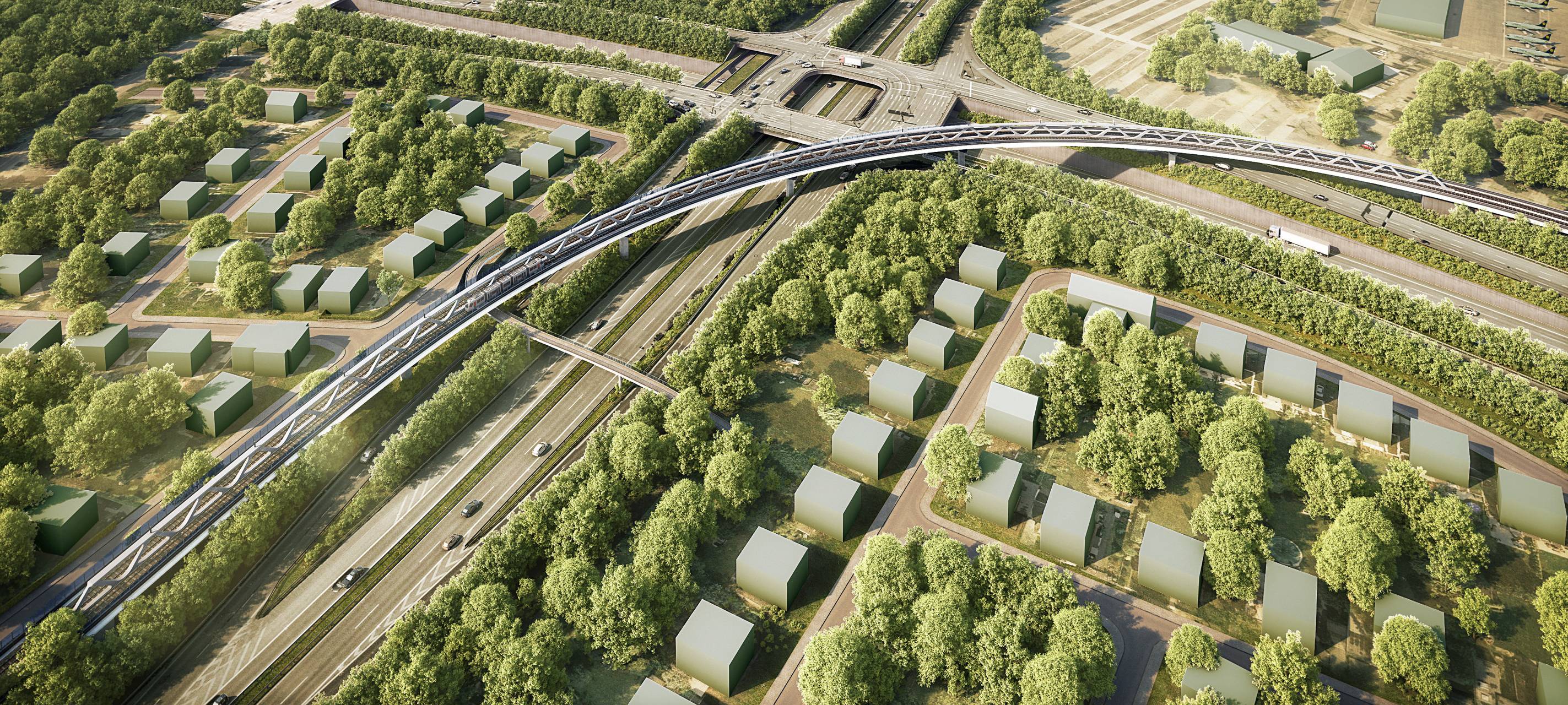 Entwurf der Brücke über den Nordstern für die neue Stadtbahnlinie U81