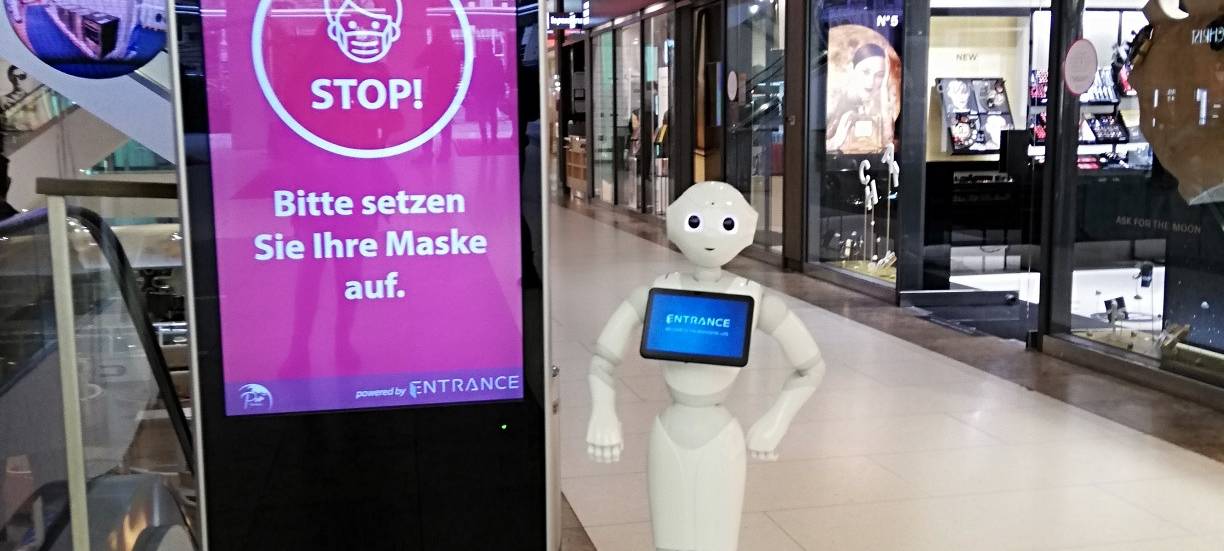 Düsseldorf: Roboter erkennt Maskenmuffel