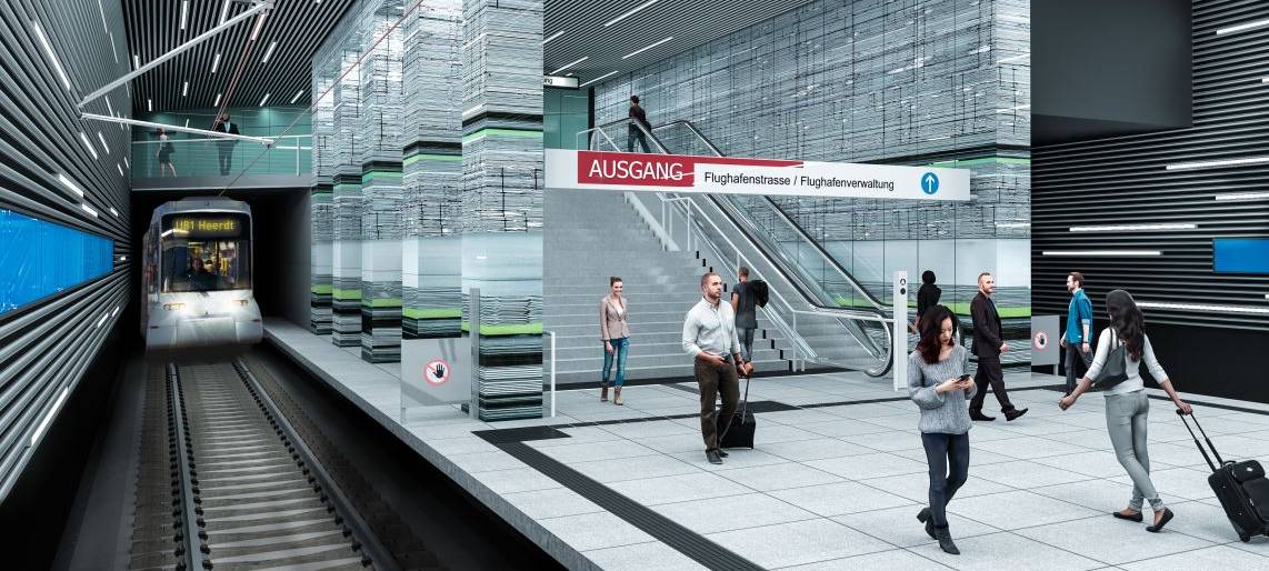 Düsseldorf: Kunst im künftigen U-Bahnhof "Flughafen Terminal"