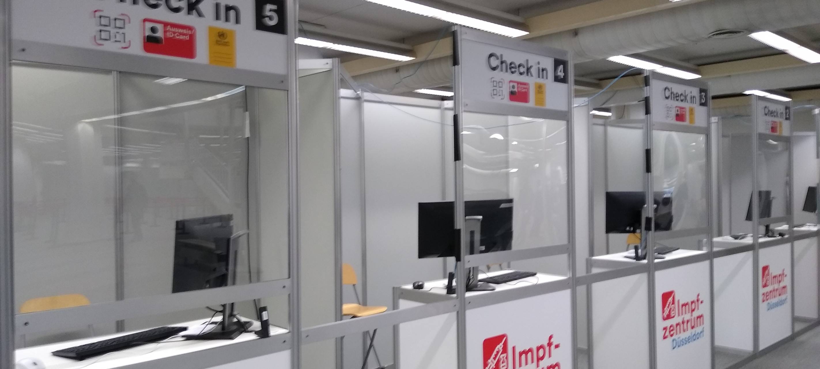 Düsseldorfer Impfzentrum 2.0 hinter dem Hauptbahnhof