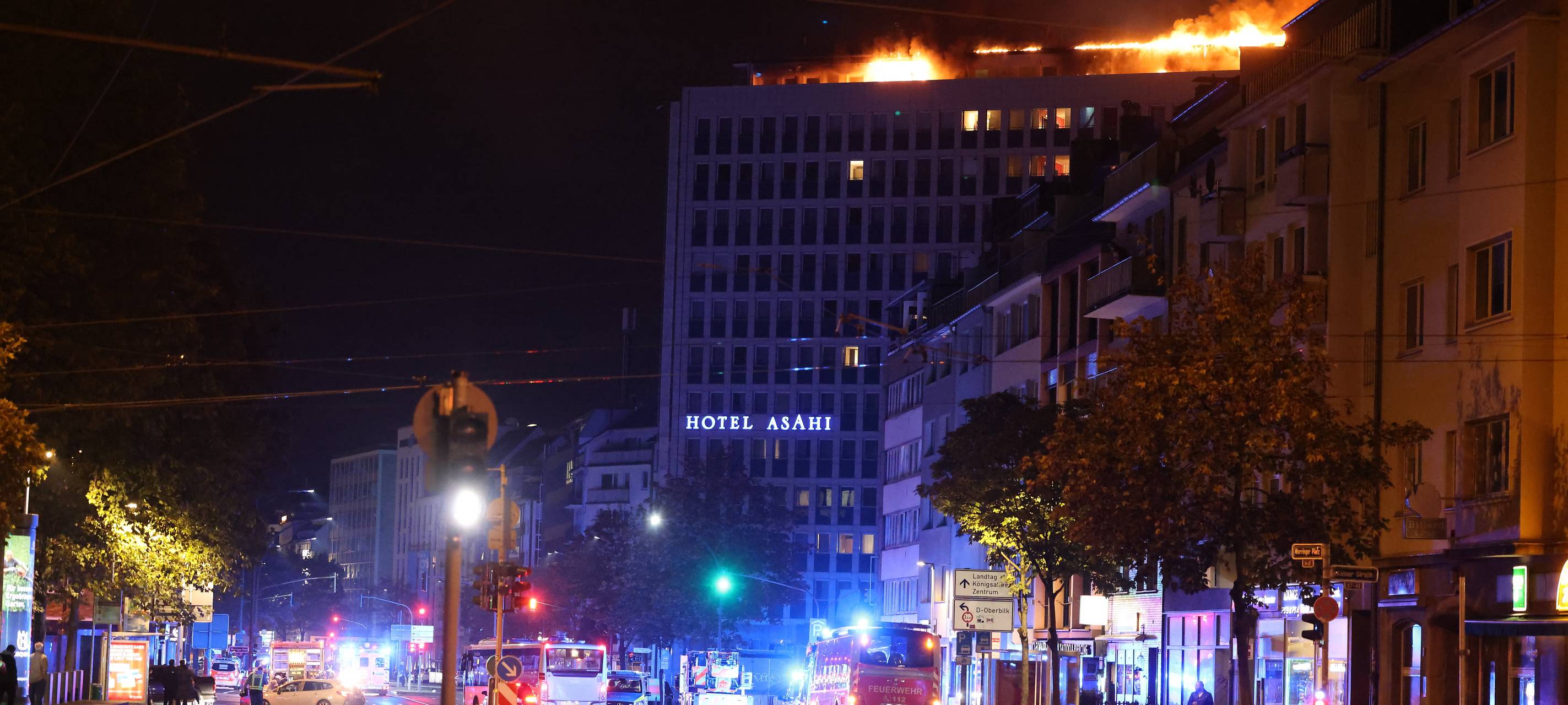 Hochhausbrand in Düsseldorf geht glimpflich aus