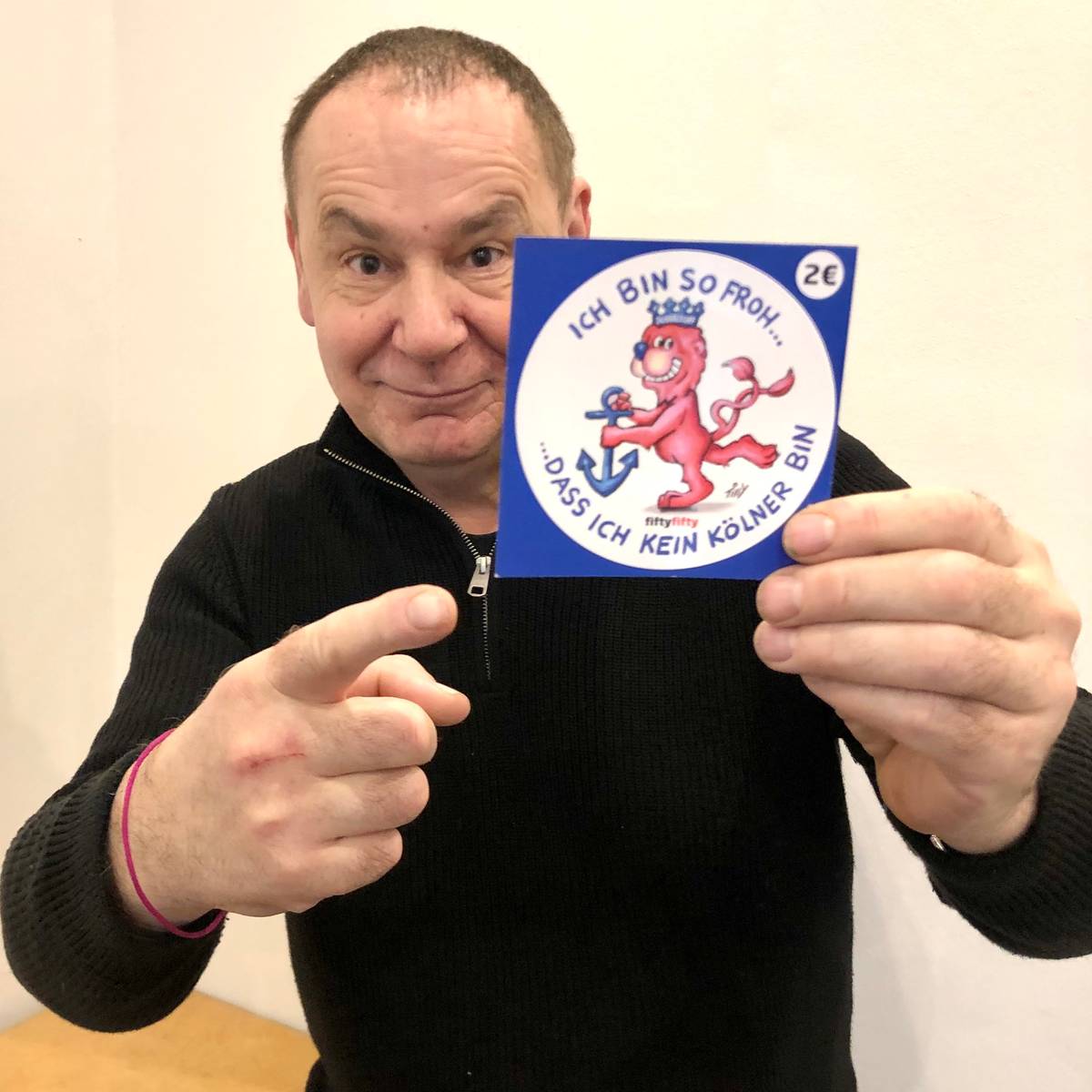 Düsseldorf Neue fiftyfiftyAktion mit Jaques Tilly Antenne Düsseldorf